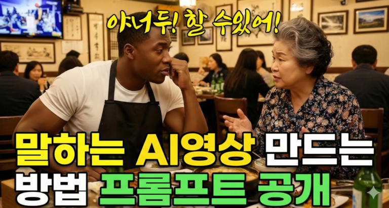 한국말 AI영상 이미지 제작부터 말하는 대화 영상 프롬프트 꿀팁 1s