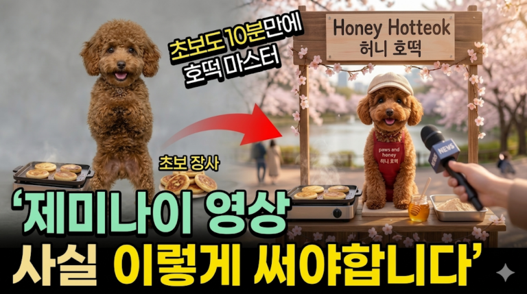 제미나이 하나로 5분 만에 '동물 인터뷰' AI 영상 무료로 만드는 법 (강아지 프롬프트, 무료 배포)