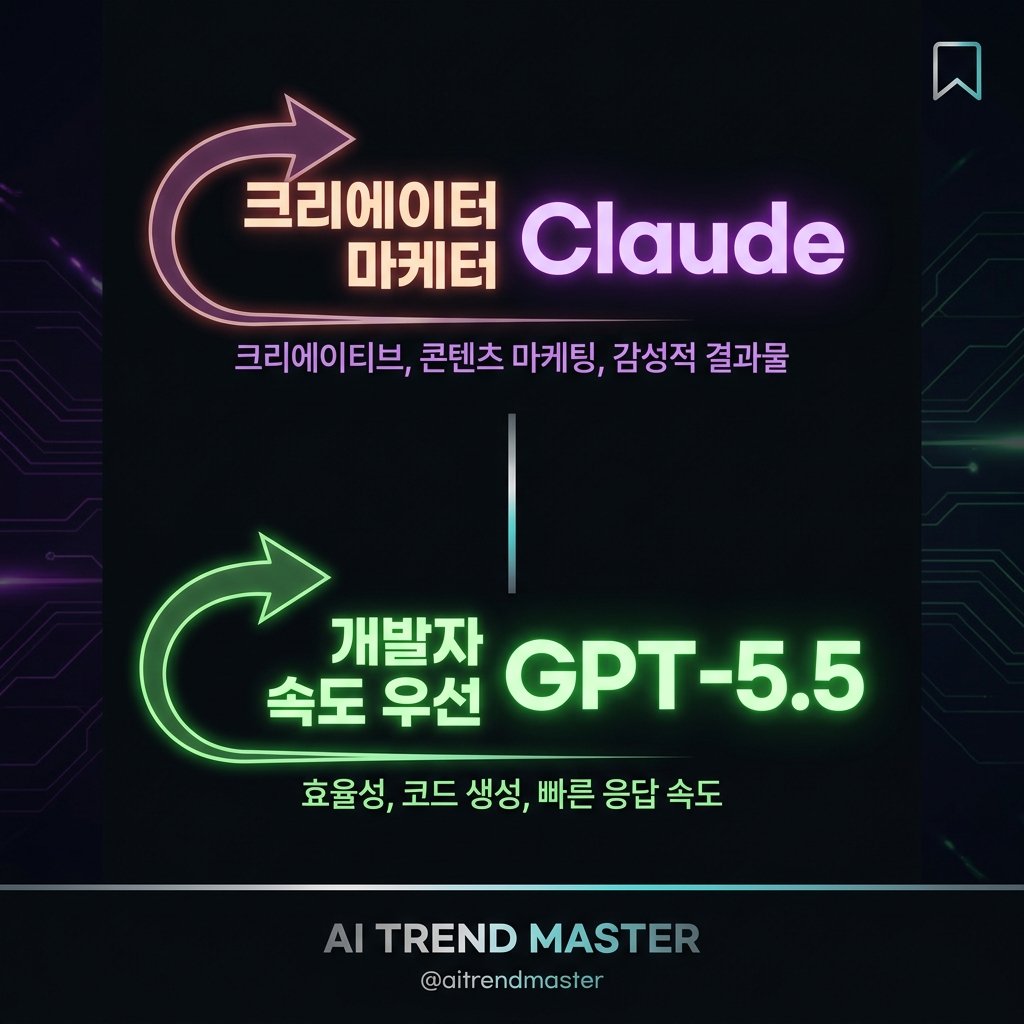 AI 툴 선택 가이드 — 크리에이터·마케터는 Claude, 개발자·속도 우선은 GPT-5.5