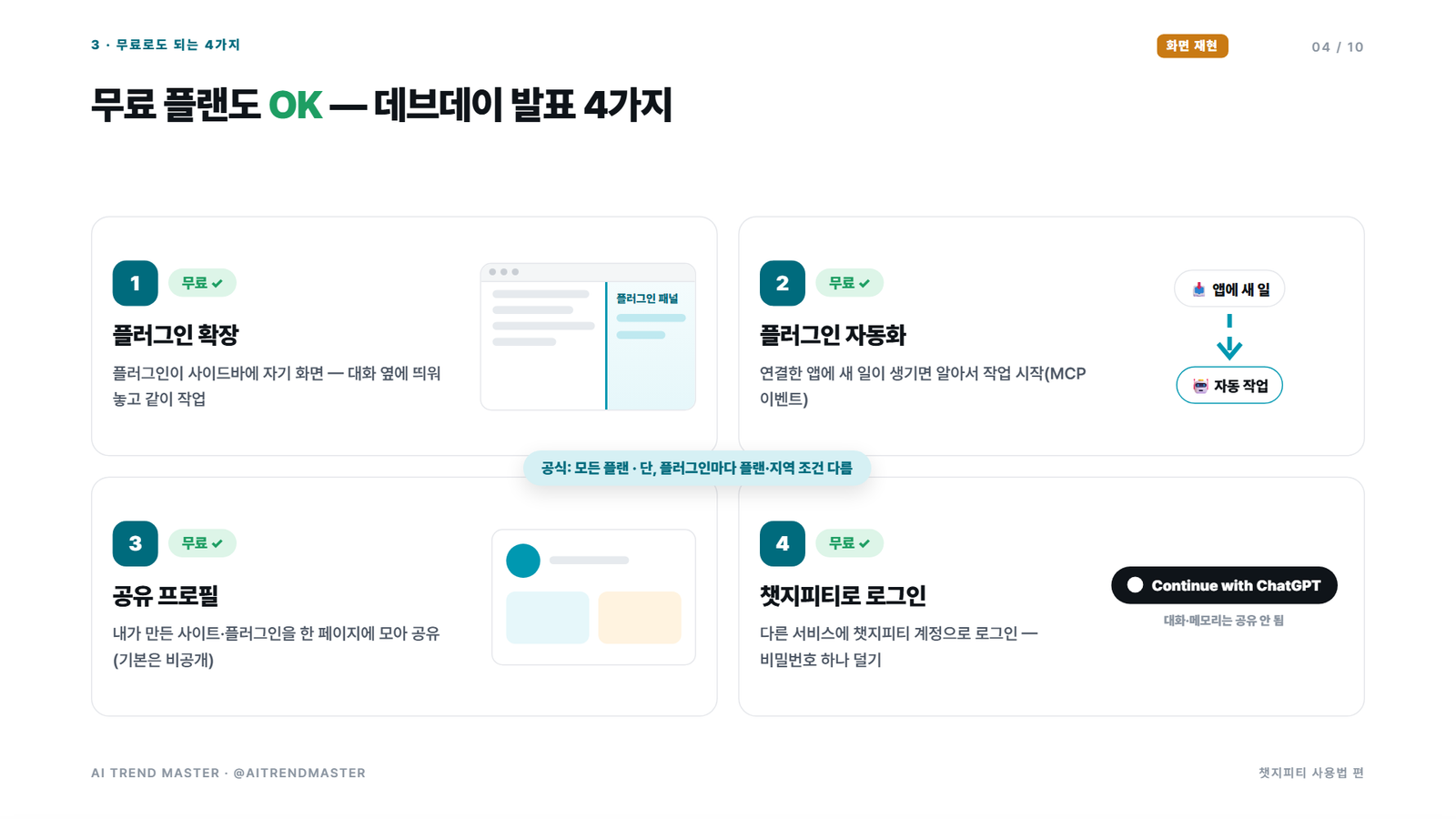 챗지피티 사용법 2026 — 데브데이 신기능 중 무료·플러스로 되는 7가지, 프로 전용 5가지 2